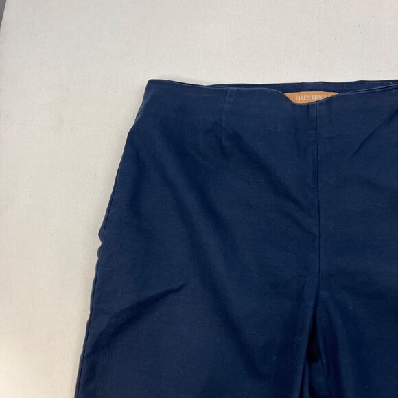 Ellen Tracy Women’s Flat Front Ankle Chino Pants Navy Side Zipper Sz 8 - Picture 4 of 9